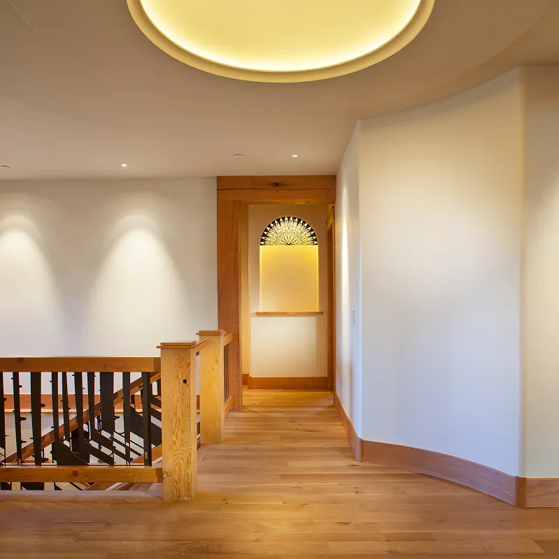 curved_hallway_architectural_detail_crested_butte_home